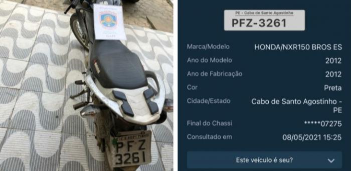 Mulher é presa com moto roubada em Alagoinha
