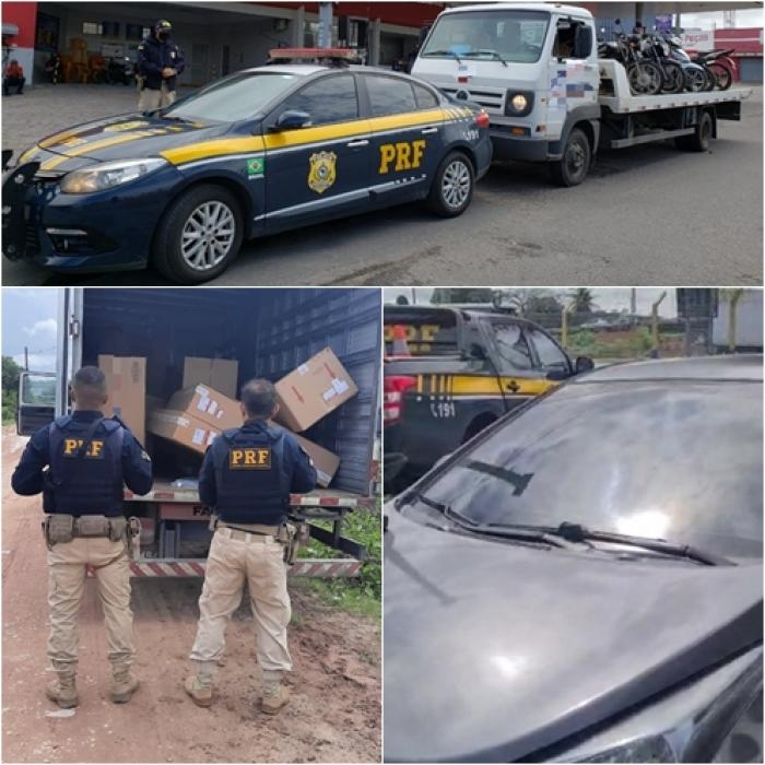 A PRF recolheu centenas de veículos irregulares e prendeu 11 pessoas durante operação