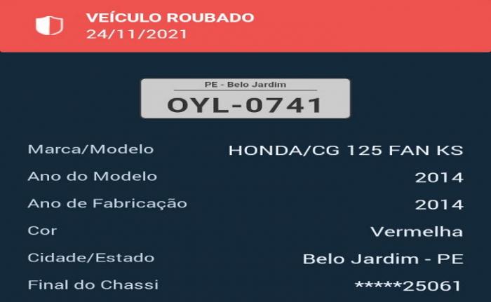 Mototaxista é roubado por meliante que se passou por cliente, em Belo Jardim