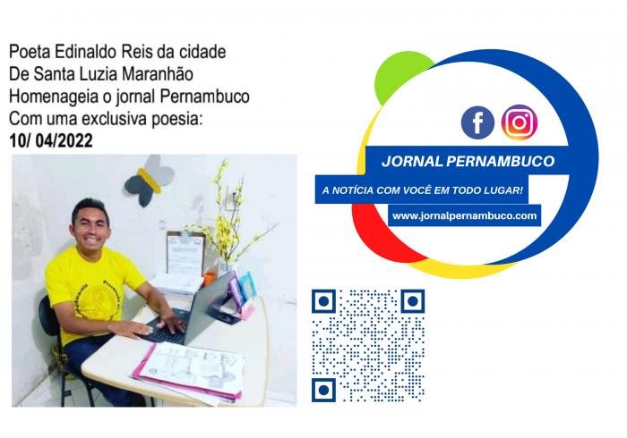 Poeta do Maranhão, Edinaldo Reis, grava poesia exclusiva em homenagem ao Jornal Pernambuco; confira